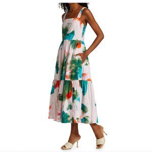 Tanya Taylor Gia Midi Dress - Tie Dye Hyacinth Multi